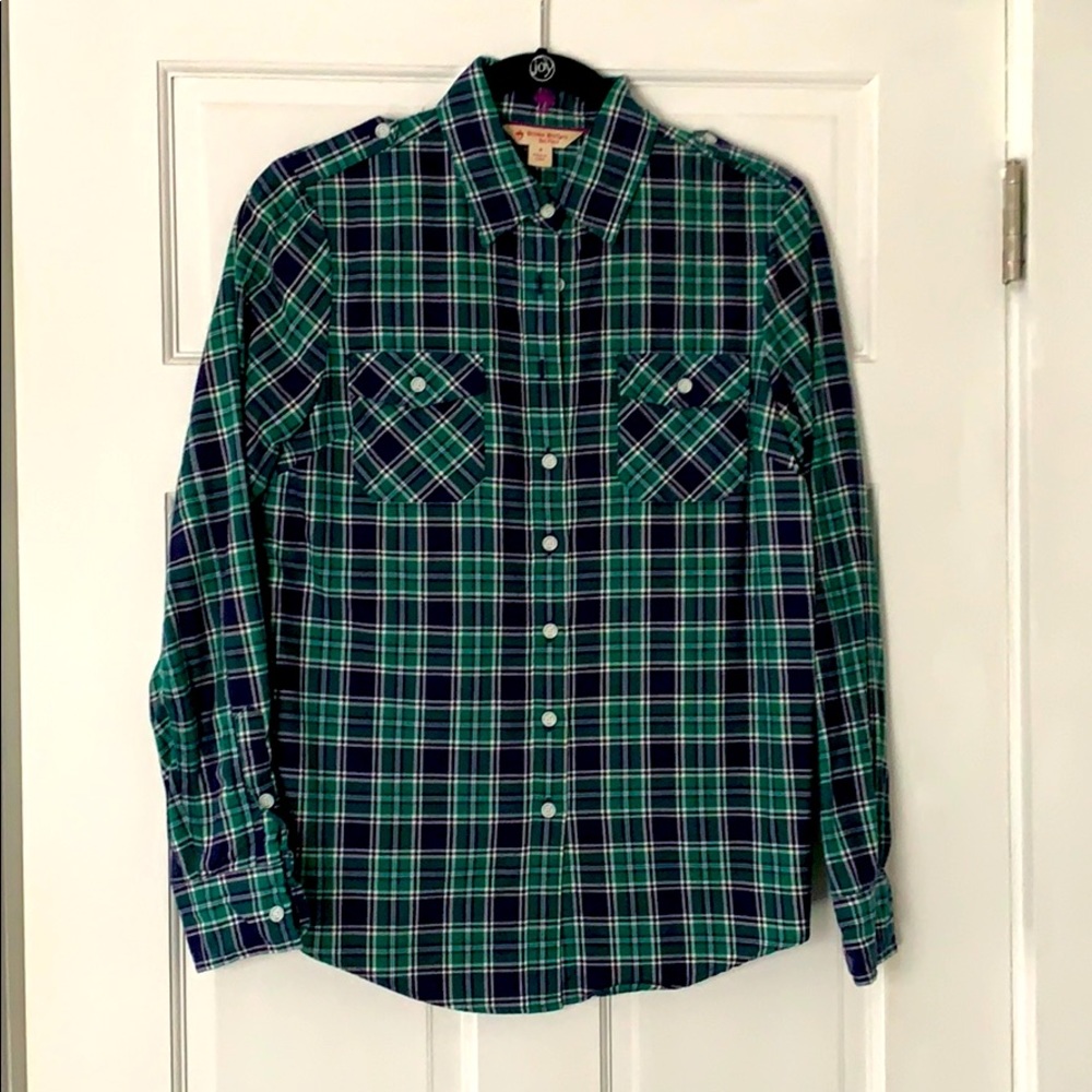 Brooks Brothers green and blue flannel